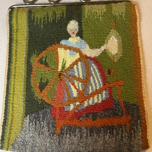 Fine Swedish handwoven wall hanging / tapestry in Flemish technique. With hanger