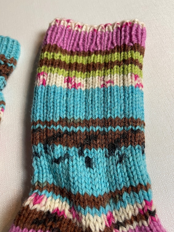 Hand Knitted Wool Socks, Mismatched Socks For Wom… - image 4