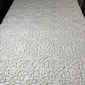 Beautiful hand crocheted tablecloth in white Hand crocheted in Sweden