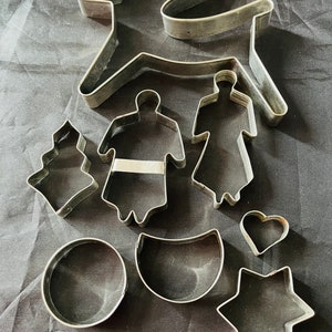 Gingerbread molds / Swedish vintage / Christmas / Baking molds / Set of nine / Biscuit molds / Kitchen furnishings / Shabby chic / Supply