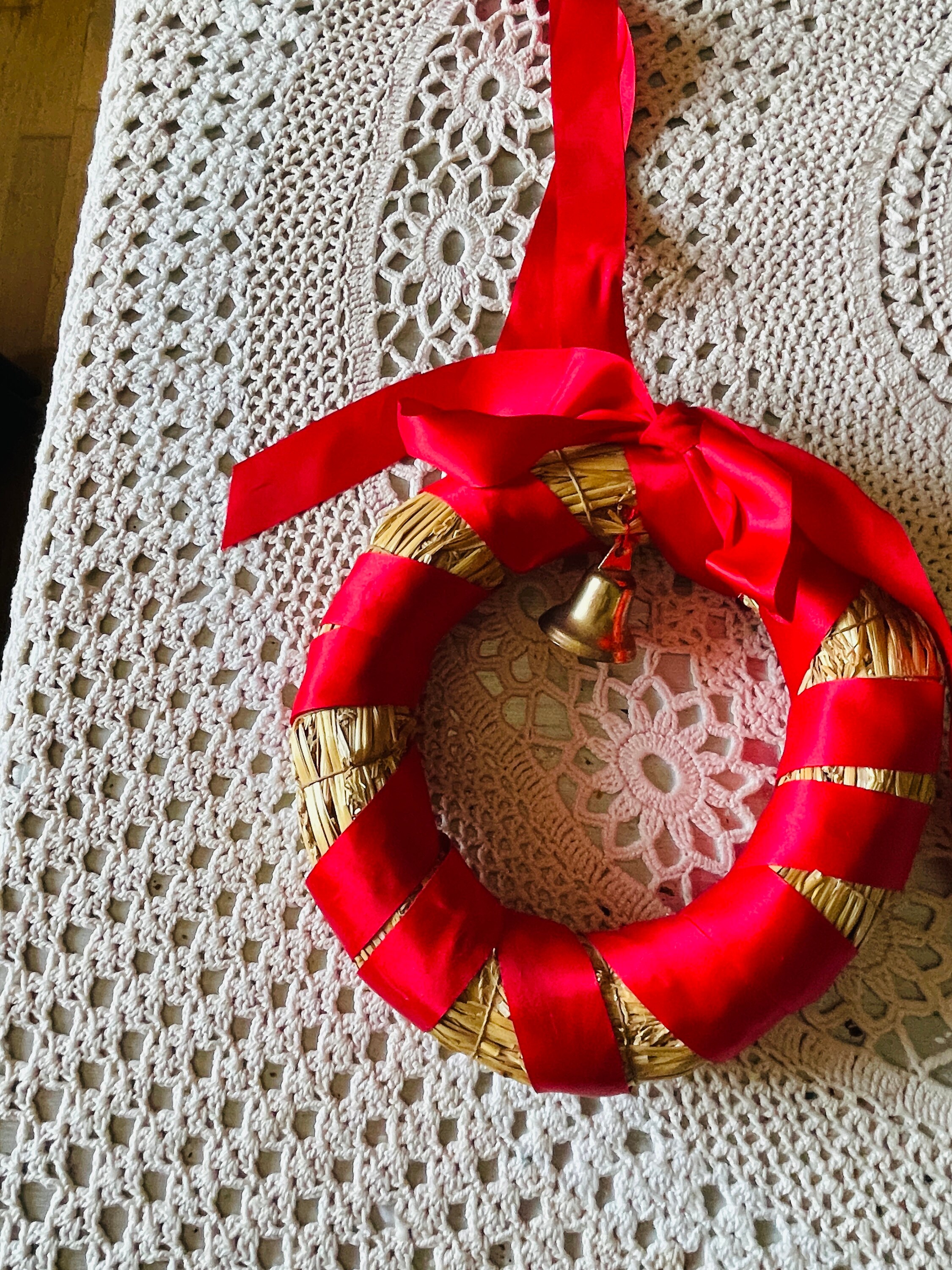 Straw Ring Handmade Straw Ring With Red Ribbons Handmade in Sweden. Nice to Hang ...