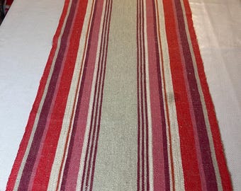 Handgeweven tafelloper in leuke kerstkleuren