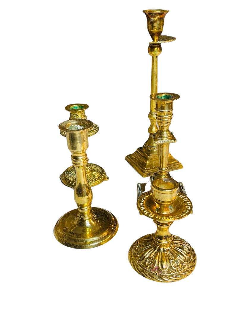 5 Beautiful Brass Candlesticks in Different Sizes and Etsy