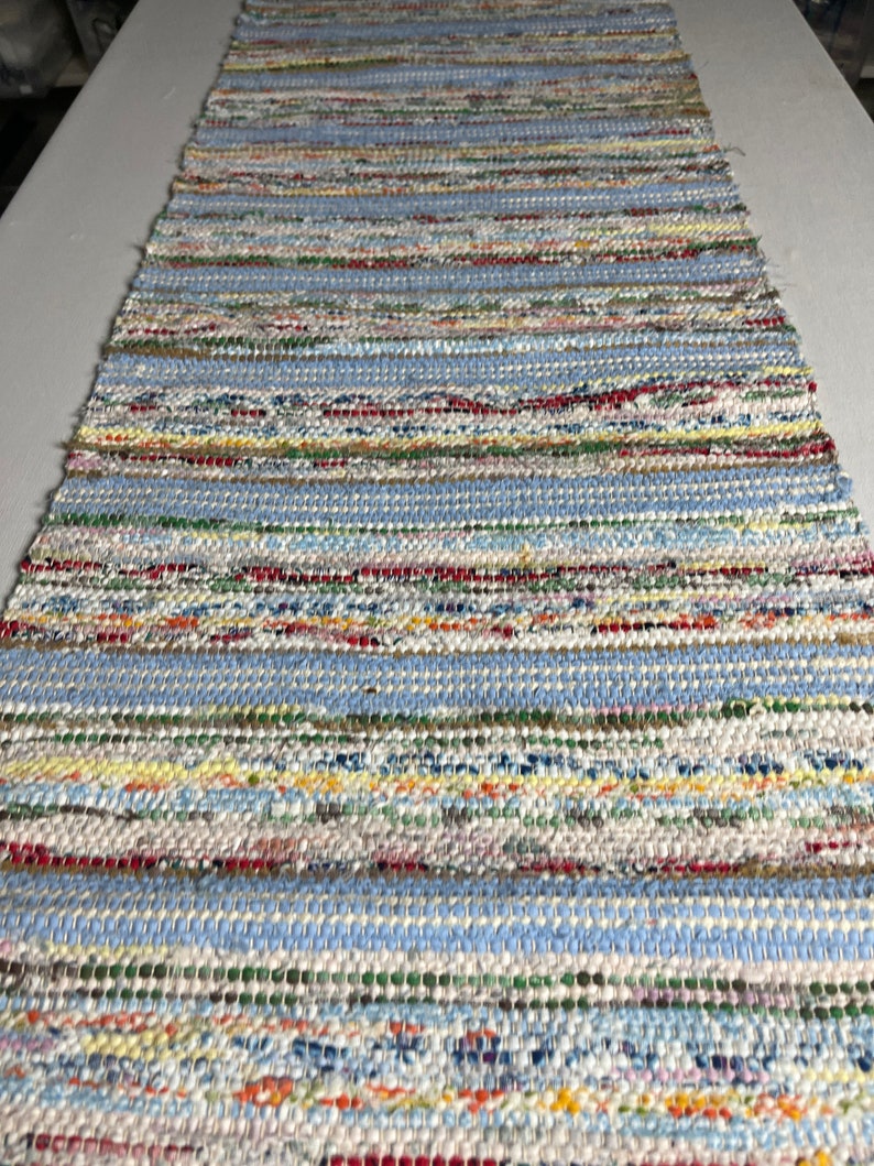 Hand Woven Cloth Mat Woven Runner Tablerunner. Rag Rug Table Runner