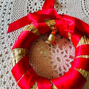 Straw Ring Handmade Straw Ring With Red Ribbons Handmade in Sweden. Nice to Hang ...