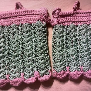 2 small decorative pot holders  in the form of dresses