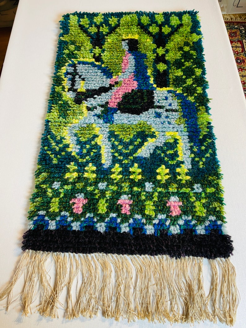 Vintage Mid Century Modern Rya Rug 60s Textile Wall Hanging - Etsy