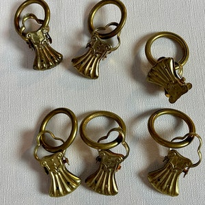 Curtain Ring Clips, Antiqued Brass - Farmhouse Wares