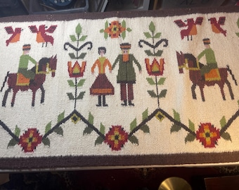 Ancienne belle tapisserie laine kilim tissée main tisserands