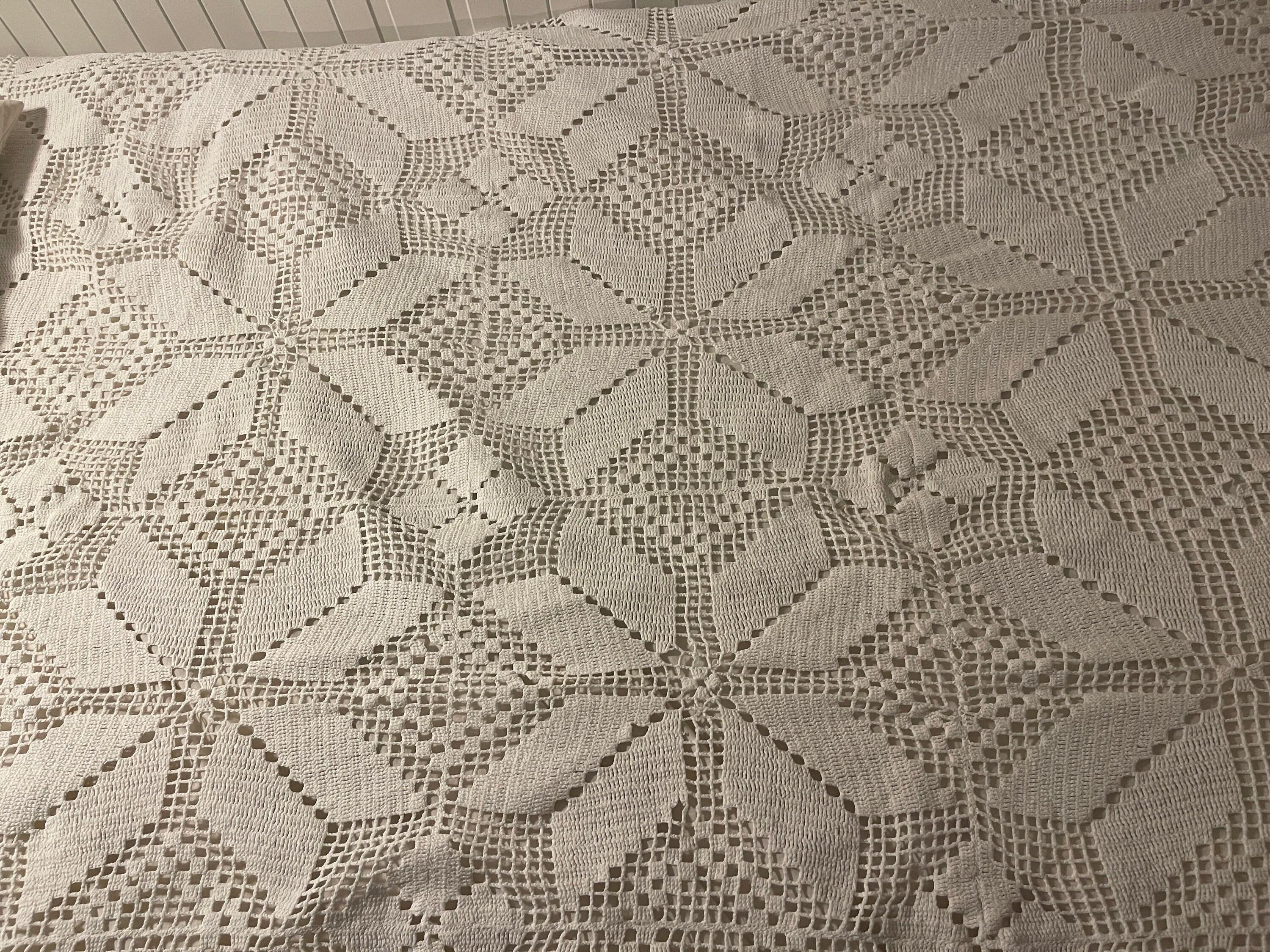 Hand Crocheted White Bedspread From Sweden - Etsy