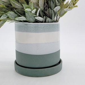 Blue Ceramic Plant Pot with Drainage • Teal Modern Plant Pot • Indoor Planter • Houseplant Flower Pot • Succulent Planter Gift for Her