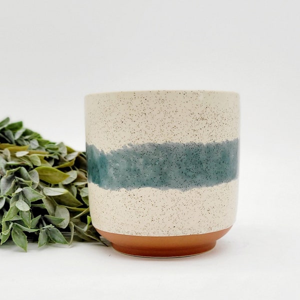 4.5" Earth Tone Ceramic Planter Pot for 4 Inch Plants • Earthy Modern Plant Pot • Indoor Planter • Houseplant Flower Pot • Succulent Planter