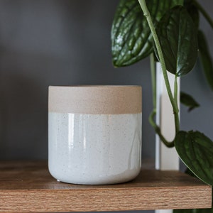 Two Toned Planter • Ceramic Plant Pot for 4 Inch and 6 inch Plants • Farmhouse Planter • Indoor Planter • Flower Pot • Succulent Planter