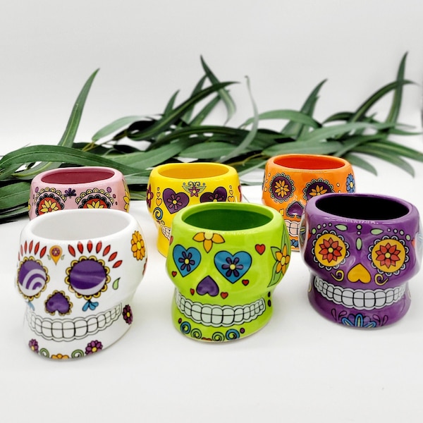 Macetero de calaveras • Macetero de calaveras de azúcar • Macetero de interior • Macetero para suculentas • Maceta para plantas de interior • Regalo para esposa • Regalos de calaveras • Macetero extraño