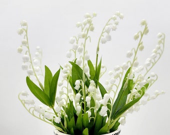 Artificial Lily of the Valley • Artificial Wedding Flowers • Farmhouse, Boho Home Decor • Indoor Outdoor Decor • Artificial Flowers