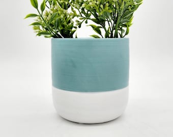 4.5" Blue Ceramic Planter Pot • Light Blue Modern Plant Pot • Indoor Planter • Houseplant Flower Pot • Succulent Planter • Pretty Plant Pots