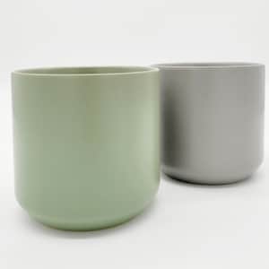 Minimalist Ceramic Plant Pot Set for 4 Inch Plants • Gray Green Modern Plant Pot Set • Indoor Planter • Houseplant Pot • Succulent Planter