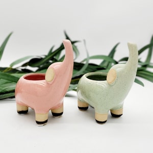 Elephant Succulent Planter Cute Animal Planters Indoor Planter Small Planter Houseplant Pot Gift for Wife Gardening Gifts image 1
