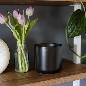 4-Zoll-Schwarzer Keramik Blumentopf für 4-Zoll-Pflanzen • Schwarzer moderner Pflanzer • Zimmerpflanze • Zimmerpflanze Blumentopf • Sukkulenten Pflanzer