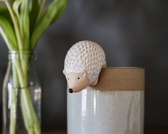 Hedgehog Pot Hugger for Flower Pot • Gardening Gifts • Outdoor Decor • Gift for Wife • Indoor Planter • Animal Planters • Hedgehog Decor