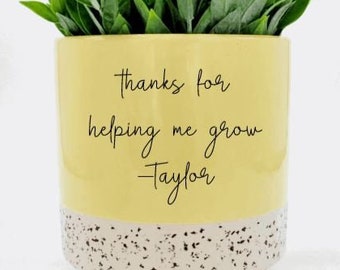 Back to School Gift for Teacher • Custom Ceramic Planter Pot • Gift for Mom and Dad • Personalized Gift • Boss Gift • Custom Flower Pot