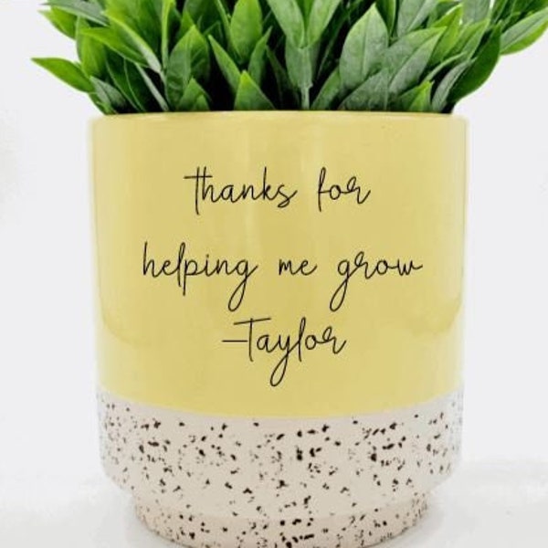 Back to School Gift for Teacher • Custom Ceramic Planter Pot • Gift for Mom and Dad • Personalized Gift • Boss Gift • Custom Flower Pot