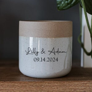 Personalized Ceramic Vase • Custom Wedding Gift for Couple • Custom Indoor Outdoor Planter • Housewarming Gift • Anniversary Gift Wife