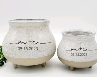 Personalized Wedding Gift • Custom Engagement Gift for Bridal Shower • Gift for Bride • Couples Gift • Personalized Planter Pot