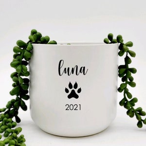 Personalized Pet Memorial Gift • Cat Memorial Ceramic Planter  • Cat Sympathy Gift • Pet Loss Gifts • Personalized Planter Pot for Cat