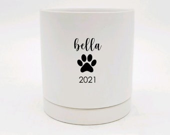 Personalized Pet Memorial Gift • Dog Memorial Ceramic Planter  • Dog Sympathy Gift • Pet Loss Gifts • Personalized Planter Pot for Puppy