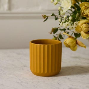 Mustard Yellow Ceramic Planters in 4", 7" • Bohemian Indoor Planters • Gift for Plant Lover for Her • Home Decor Gift for Mom