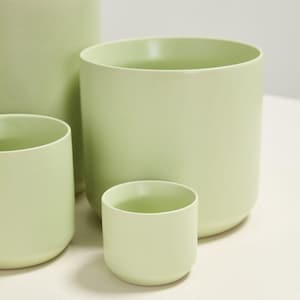 Mint Green Ceramic Plant Pot • Modern Indoor Planter in 4 inch and 7 inch • Gift for Her • Utensil Holder  • Home Decor