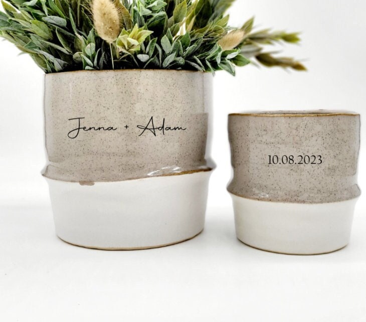 Personalized Ceramic Planter • Wedding & Anniversary Gift Personalized Ceramic Planter • Wedding & Anniversary Gift