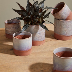 Two-Tone Ceramic Planter Pot • Himalaya Reactive Glaze, 4.75" • Gift for Plant Lover • Pots for Plants