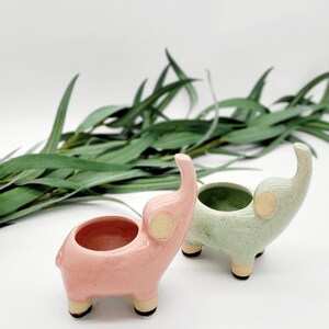 Elephant Succulent Planter Cute Animal Planters Indoor Planter Small Planter Houseplant Pot Gift for Wife Gardening Gifts image 6