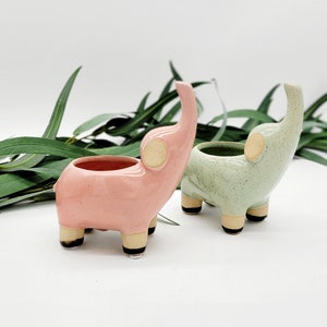 Elephant Succulent Planter Cute Animal Planters Indoor Planter Small Planter Houseplant Pot Gift for Wife Gardening Gifts image 4
