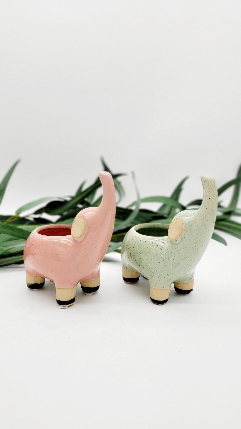 Elephant Succulent Planter Cute Animal Planters Indoor Planter Small Planter Houseplant Pot Gift for Wife Gardening Gifts image 1