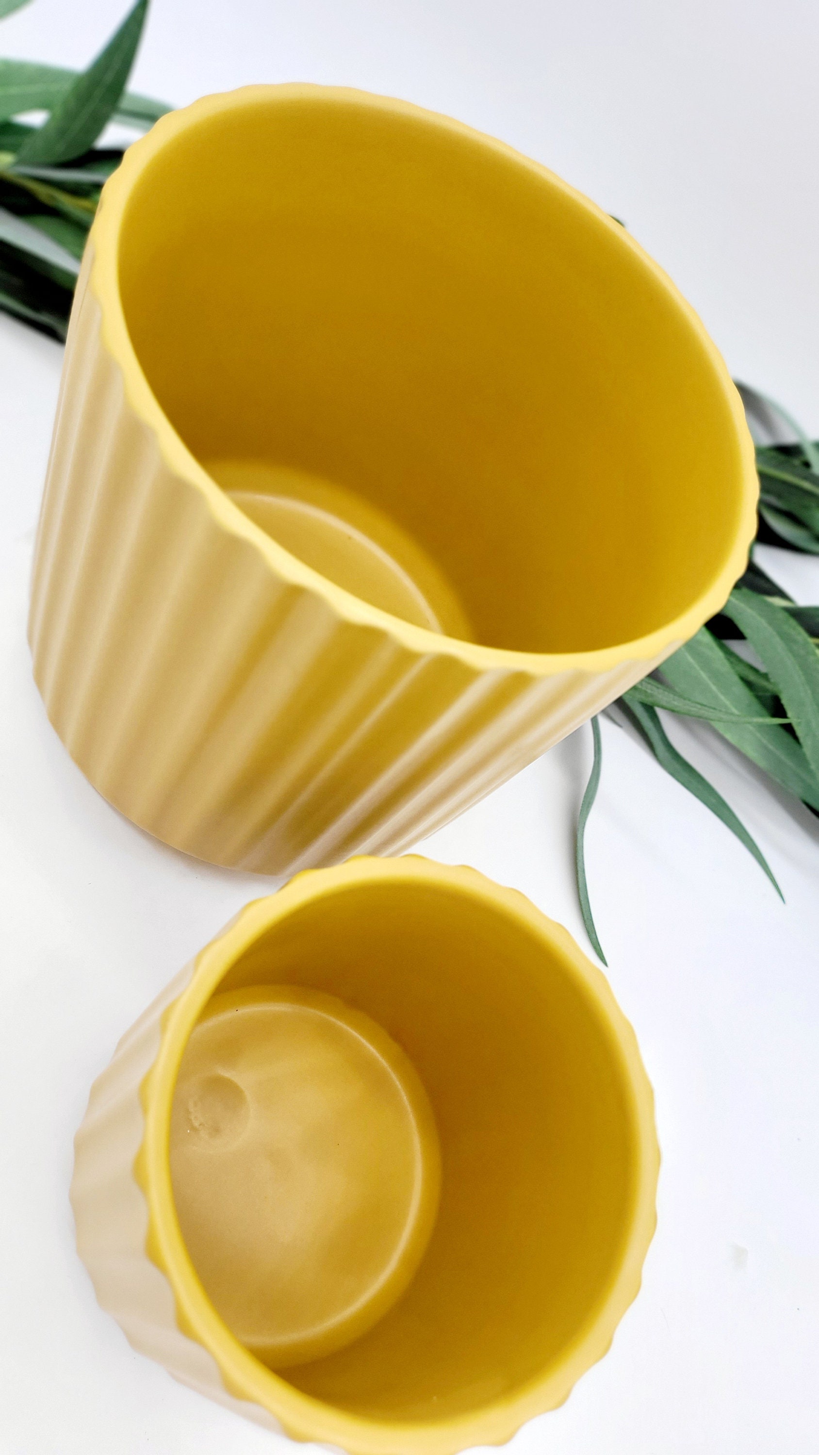 Mustard Yellow Planter Pots Fall Decor Bohemian Modern Plant Etsy