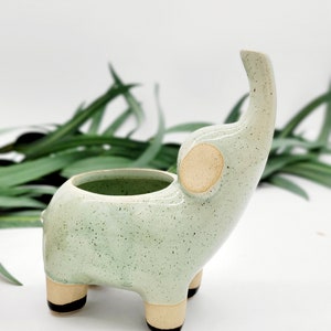 Elephant Succulent Planter Cute Animal Planters Indoor Planter Small Planter Houseplant Pot Gift for Wife Gardening Gifts image 3
