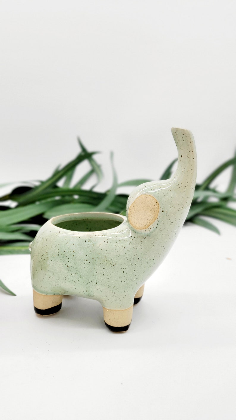 Elephant Succulent Planter Cute Animal Planters Indoor Planter Small Planter Houseplant Pot Gift for Wife Gardening Gifts image 3