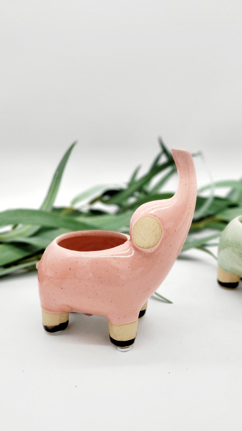 Elephant Succulent Planter Cute Animal Planters Indoor Planter Small Planter Houseplant Pot Gift for Wife Gardening Gifts image 2