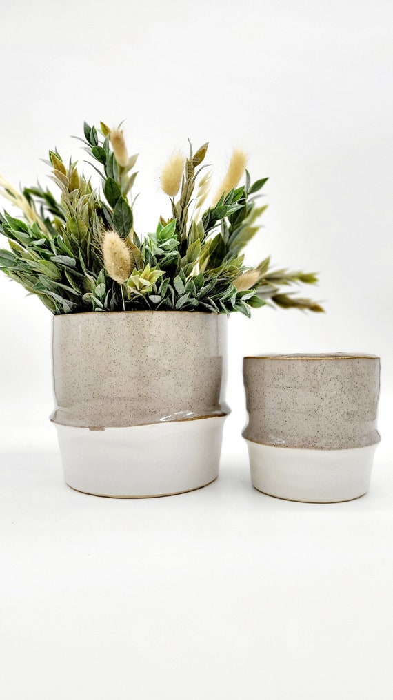 Natural Ceramic Planter Pot for 4 Inch, 6 Inch Plants Modern Plant