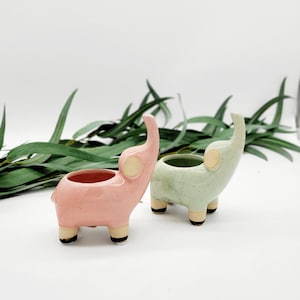 Elephant Succulent Planter Cute Animal Planters Indoor Planter Small Planter Houseplant Pot Gift for Wife Gardening Gifts image 5