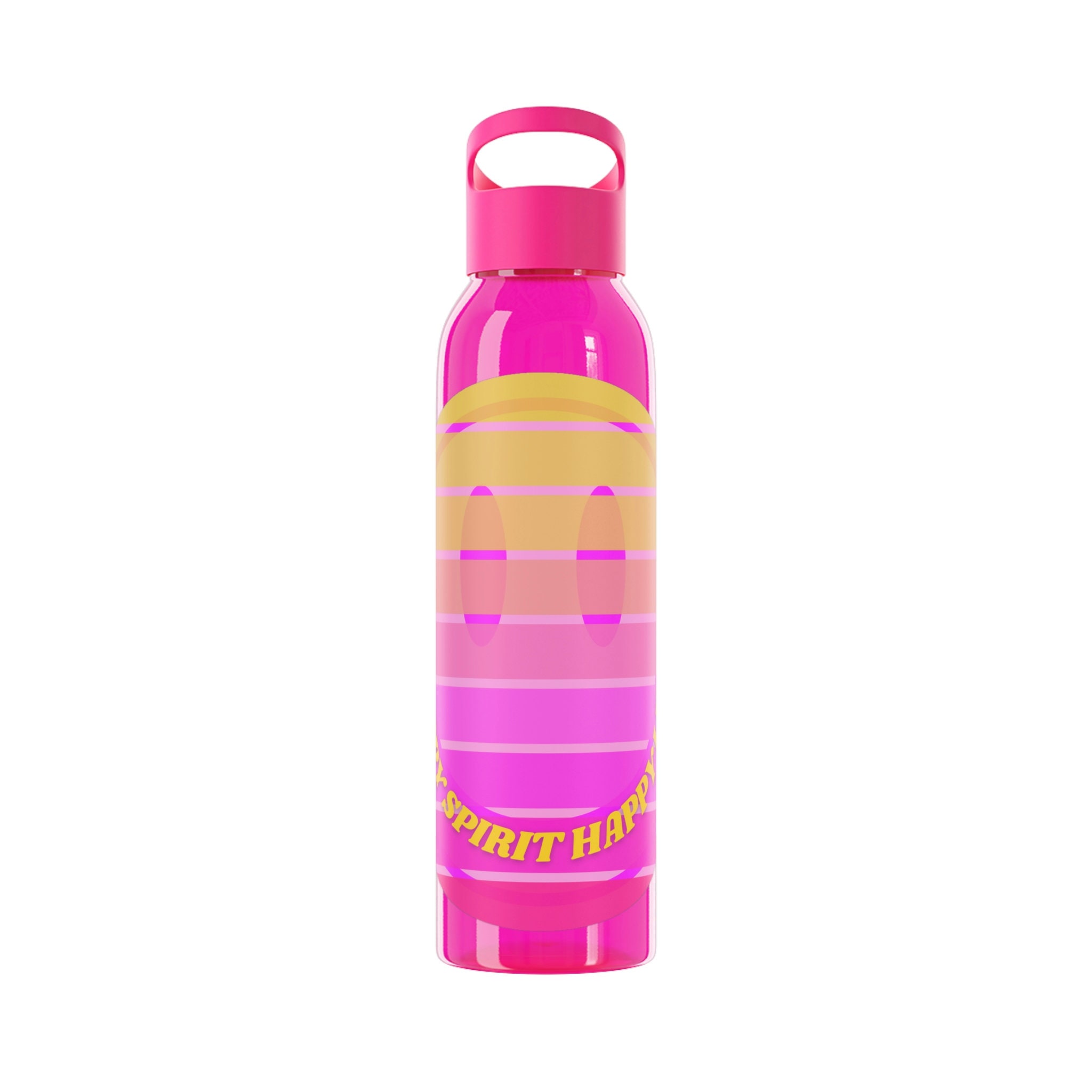 Large Pink and White Smiley Face - Preppy Aesthetic Decor Water Bottle