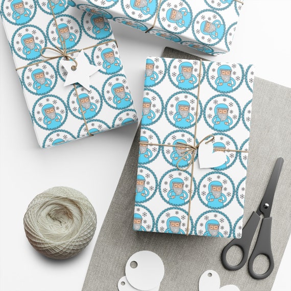 Blue Holiday Wrapping Paper