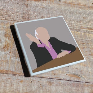 I Think You Should Leave Coaster - Focus Group with Minimalist Artwork | Ceramic Tile/High Gloss Finish/Cork Back | Perfect for Home/Office