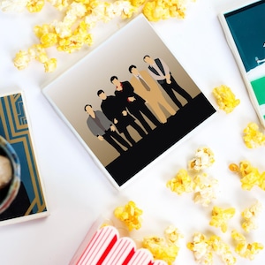 The Usual Suspects Movie Coaster with Original Minimalist Artwork | Ceramic Tile w/ High Gloss Finish & Cork Backer | Gift for Movie Buffs