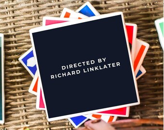 Posavasos dirigido por Richard Linklater / Regalo para cinéfilos / Decoración de director de cine / Regalo de cine independiente / Posavasos para amantes del cine