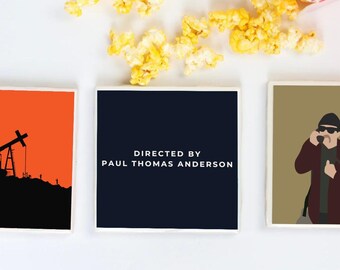 Posavasos dirigido por Paul Thomas Anderson / Regalo para amantes del cine / Decoración de director de cine / Regalo para amantes del cine independiente / Decoración de cine