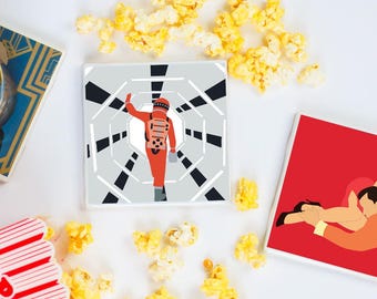 2001: A Space Odyssey Coaster - Minimalist Movie Art, Ceramic Tile